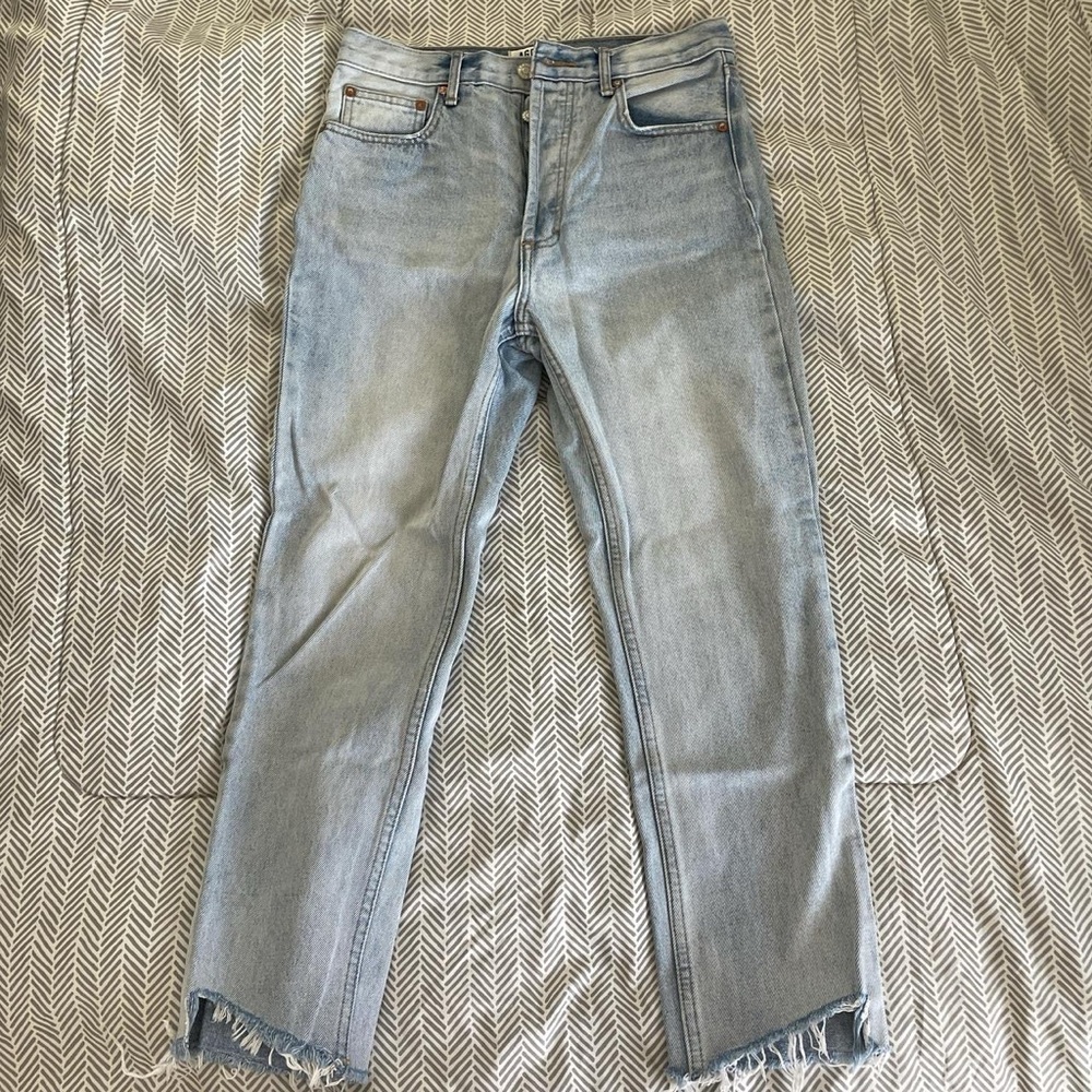 Agolde cropped jeans with frayed hems